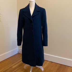 Gorgeous dark teal Larry Levine wool car coat